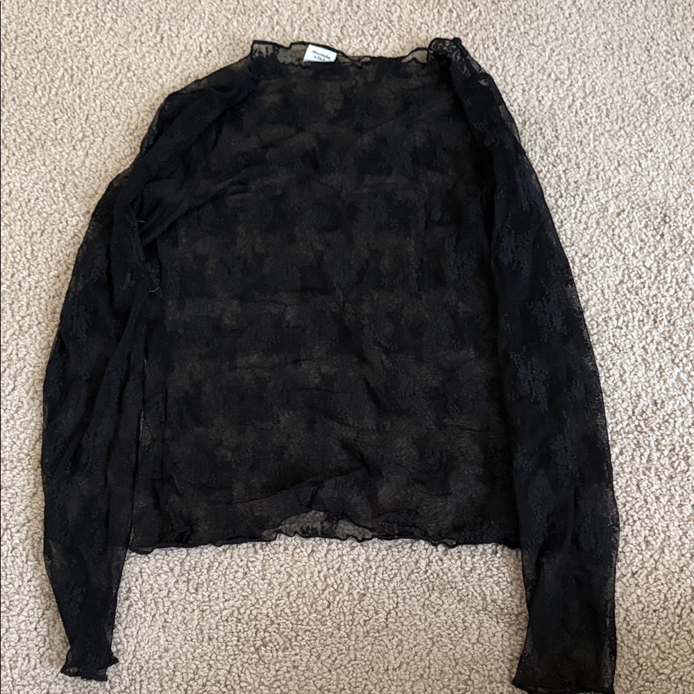 Abercrombie & Fitch Sheer Black Blouse